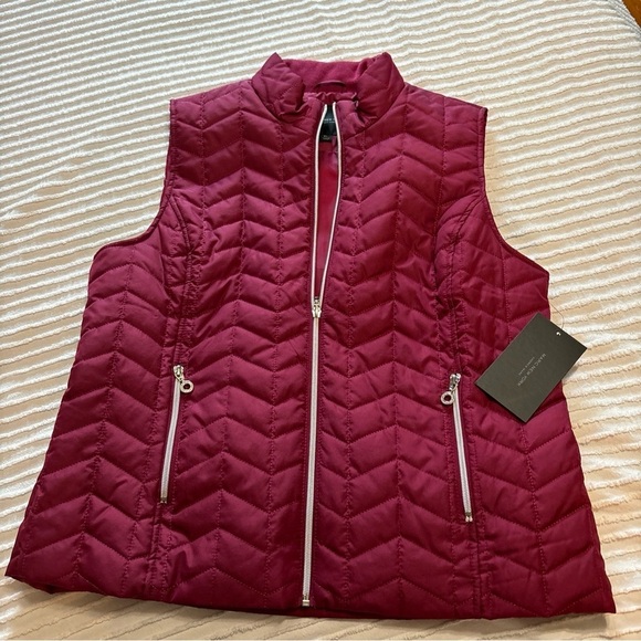 Marc New York Andrew Marc Reese Quilted Synthetic Down Vest Magenta Pink SzXL‎ - Picture 1 of 9